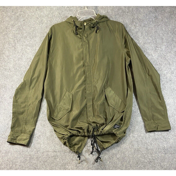 Stussy Jacket Mens Medium Green Hooded Utility Military